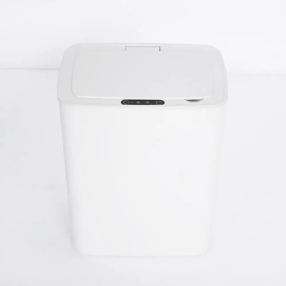 Smart Waste Bins White Touchless Sensor Trash Can with Odor-Absorbing Deodorizer Feature