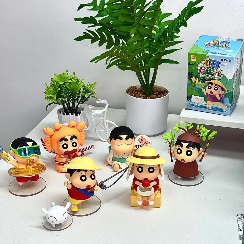 

Оригинальная фигурка Toptoy Crayon Shin Chan Summer Patty Time в слепой коробке, ПВХ, настольное украшение, декор, сюрприз, подарки на день рождения