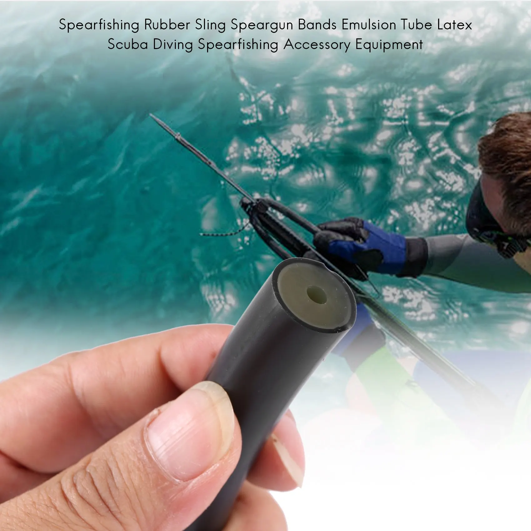 

Portable 16x3MM Spearfishing Rubber Sling Bands Emulsion Tube Latex 1M Black