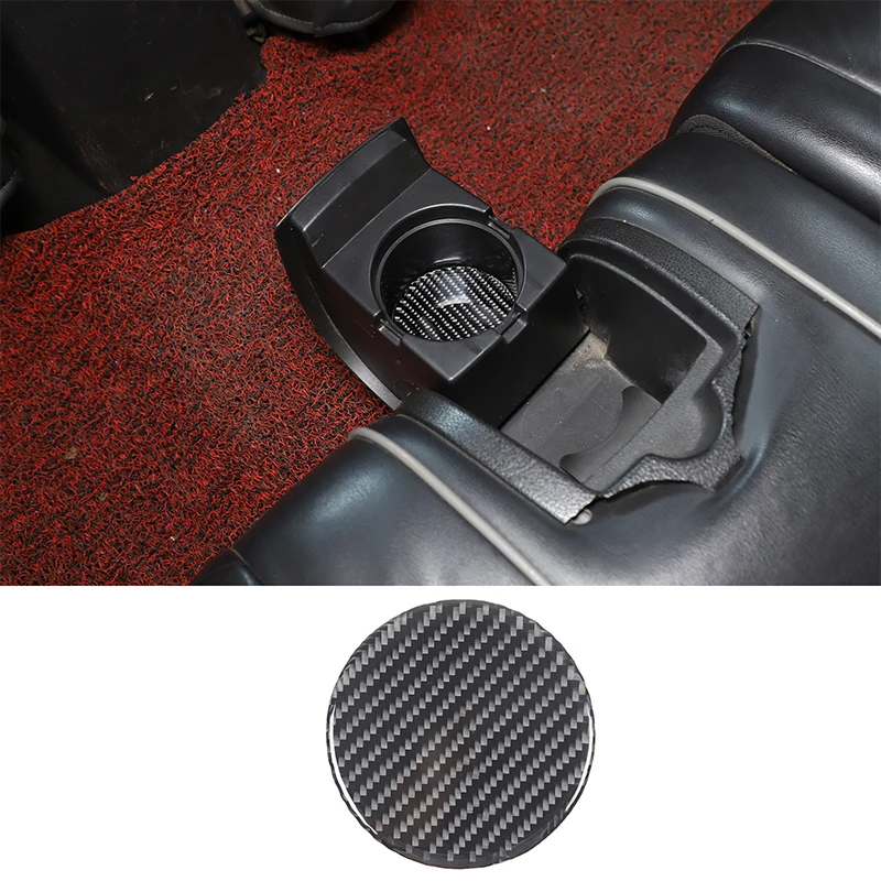 

For Hummer H3 2005-2009 Accessories Soft Carbon Fiber Car Rear Drain Cup Holder Slot Pad Sticker Trim Decoration