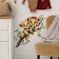Cartoon branch lions, bedroom, living room, entrance hall, wardrobe, home decoration, wall wallpaper, self-adhesive