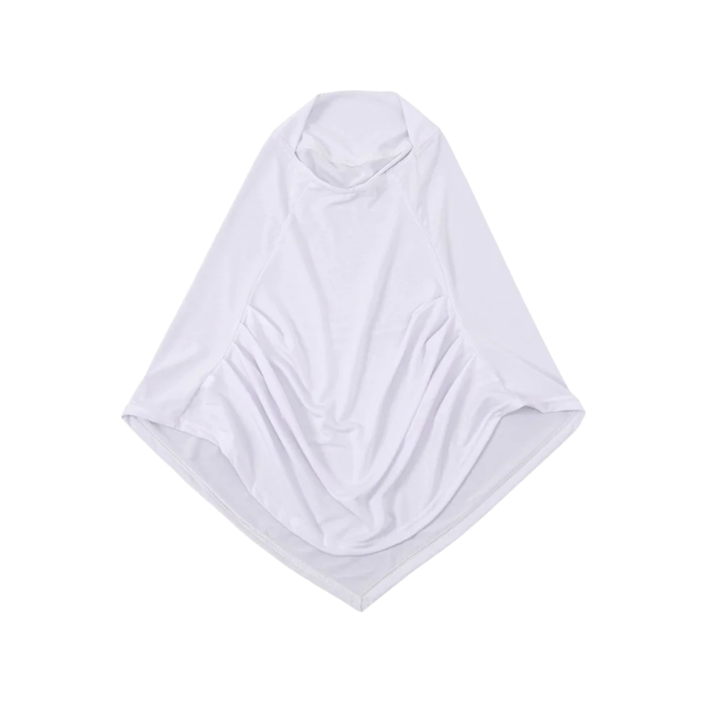 Breathable Instant Hijab Lightweight Plain Design Sports Headscarf Crinkle Rayon Solid Color Full Neck Cover Turban Women