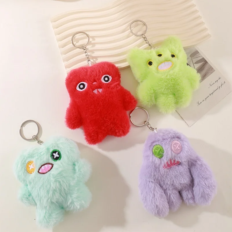 FUGGLER Anime Peripheral Cartoon Big Tooth Doll Quirky Personality Plush Little Monster Pendant Ugly Cute Monster Toy Keychain - view 2
