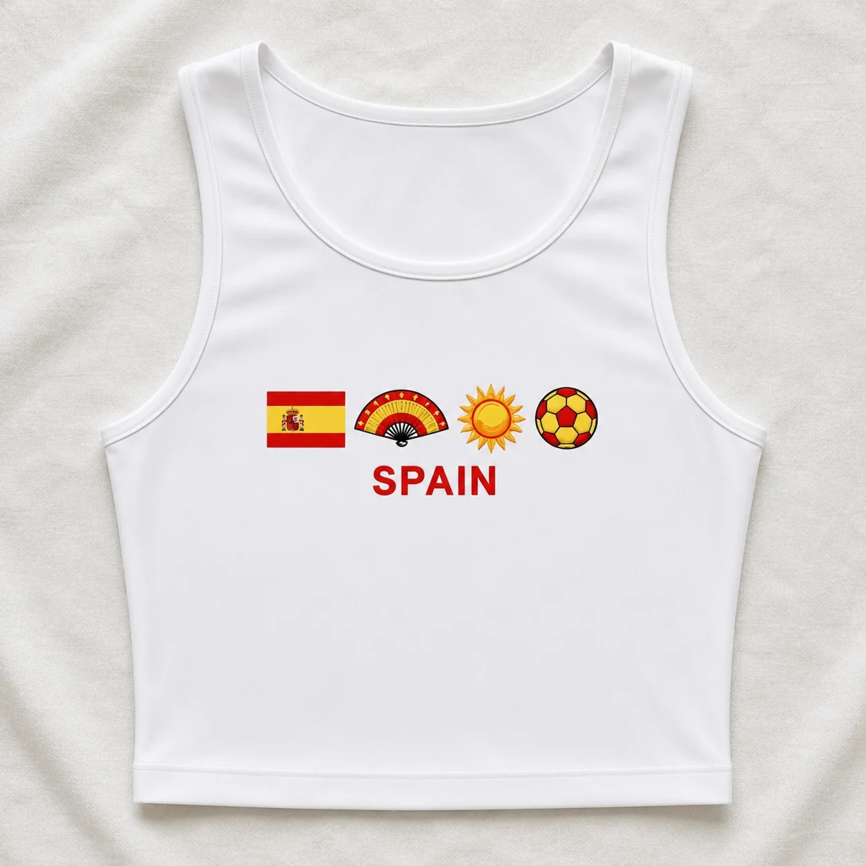 2026 New Spanish Flag Tank Top for Women Summer Travel Shirt Soccer Fan Vacation Wear Spain Team Clothing Style
