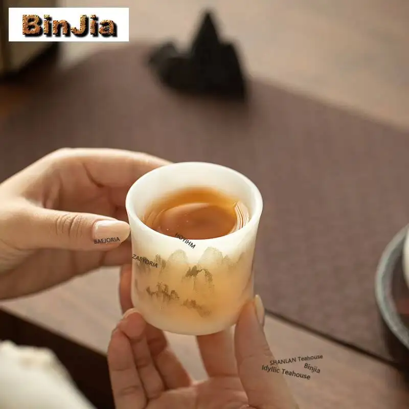 120ml Ice Seed Sukiyaki Mountain Range Teacup Traditional Tea Bowl Single Cups Tea-tasting Smelling Cup Jianzhan Master Cups Cha
