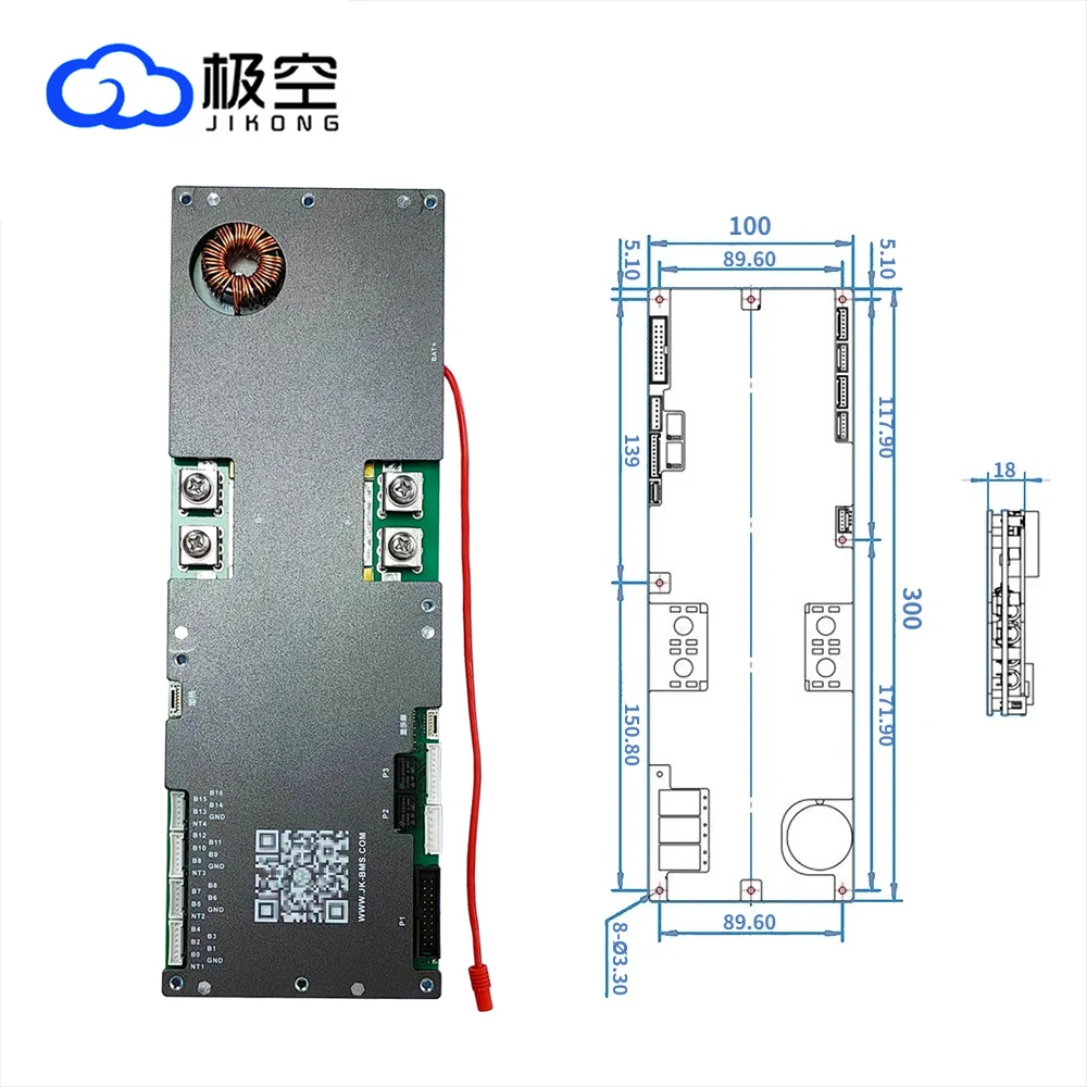 JK Inverter BMS Jikong 16S 48V lifepo4 Smart 2A Active Balance 8S 16S 100A 150A 200A 24V CAN RS485 RS232 BT Camping Battery Pack