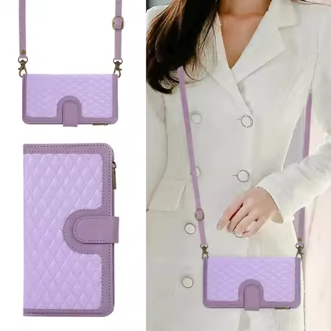 Luxury Wallet Crossbody Case for Samsung Galaxy S23 FE S24 S22 Ultra Plus A15 A25 A54 A34 A14 5G Card Solt Lanyard Leather Cover