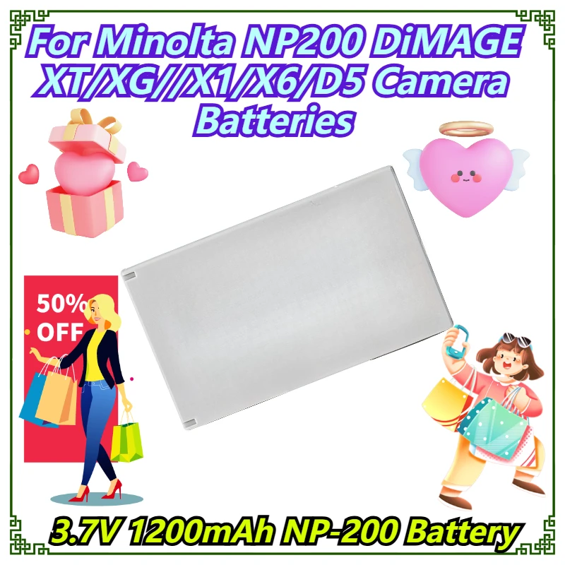 

3.7V 1200mAh NP-200 Battery For Minolta NP200 DiMAGE XT/XG//X1/X6/D5 Camera Batteries