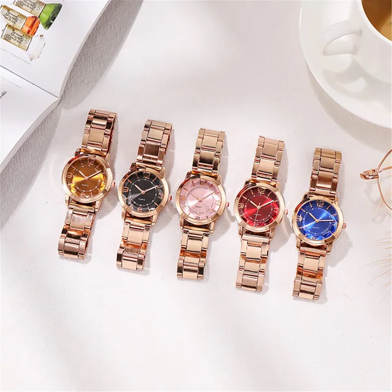 Ladies Temperament Luminous Steel Band Glass Alloy Quartz Watch Women\'S Watch On Hand Accessories For Women Stainless Steel