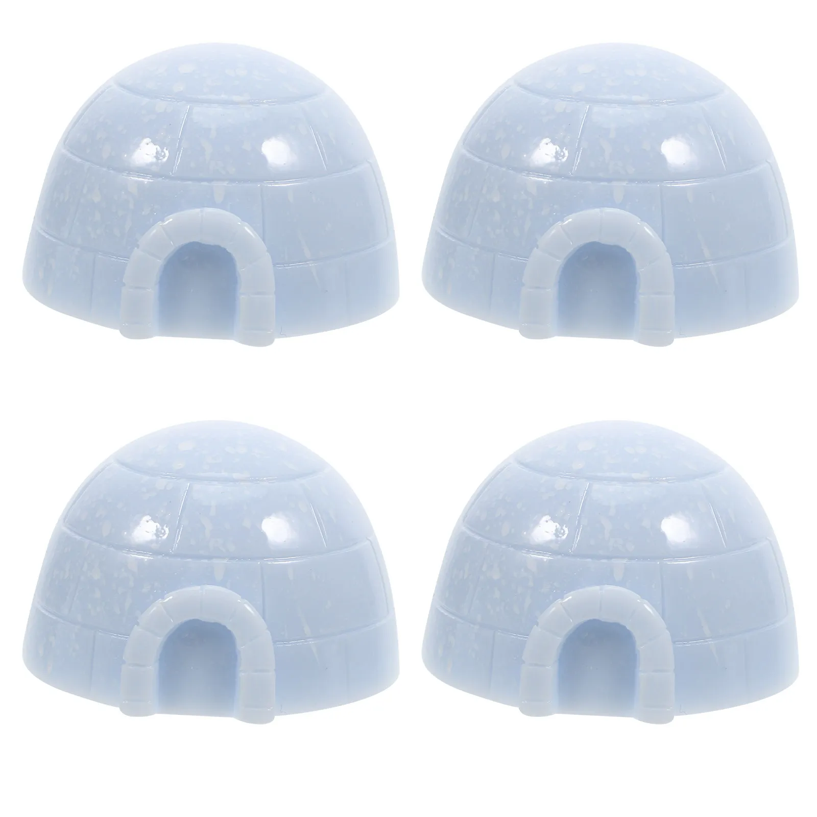 4Pcs Mini Resin Houses For Home Shelf Decor Winter Decor Ice Sculptures Unique Wonderland Landscape Exquisite