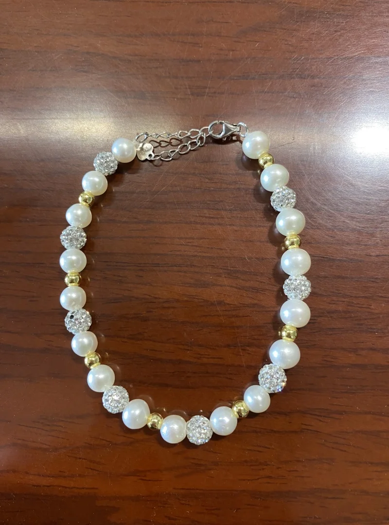 

3A Vintage 925 Sterling Silver Natural Round Pearl Bracelet For Women Luxury Charm Bracelets Fashion Party Prarls Jewelry Gifts