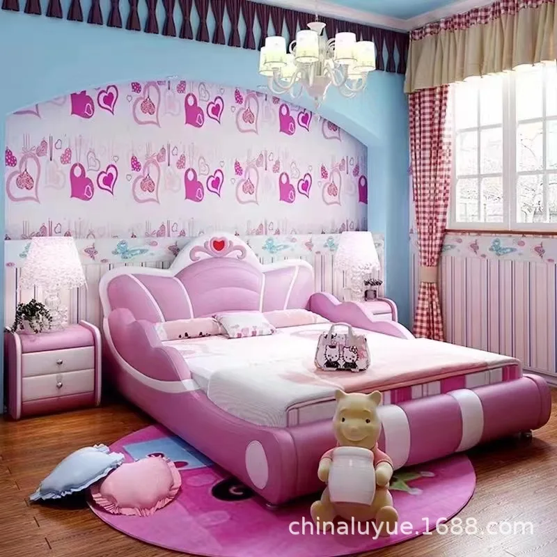 Princess Fantasy Children's Princess Girl Girl Girl Soft Circumcision Simple Modern Single Bed