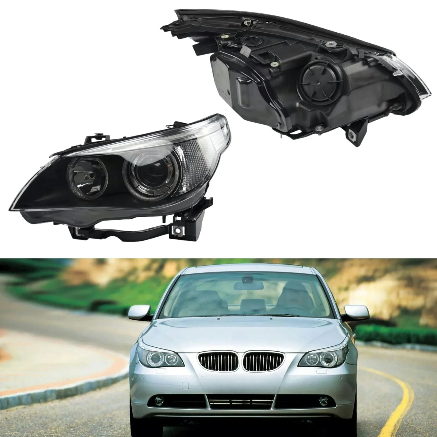 E60 2005-2007 Xenon HID Headlight Assembly OEM Front Auto Lamp Parts