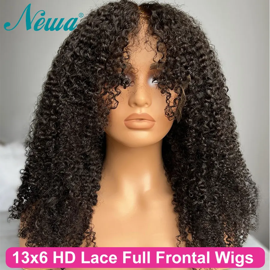 

Newa 13x6 HD Lace Full Frontal Wig Brazilian Curly Human Hair Wigs Invisible HD Lace Glueless 13x4 HD Lace Front Wig For Women