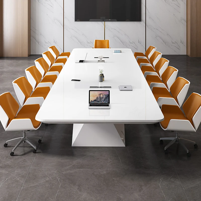Conference Table Long Table Simple Modern White Fashion Large Negotiation Table Conference Room Office Desk And Chair