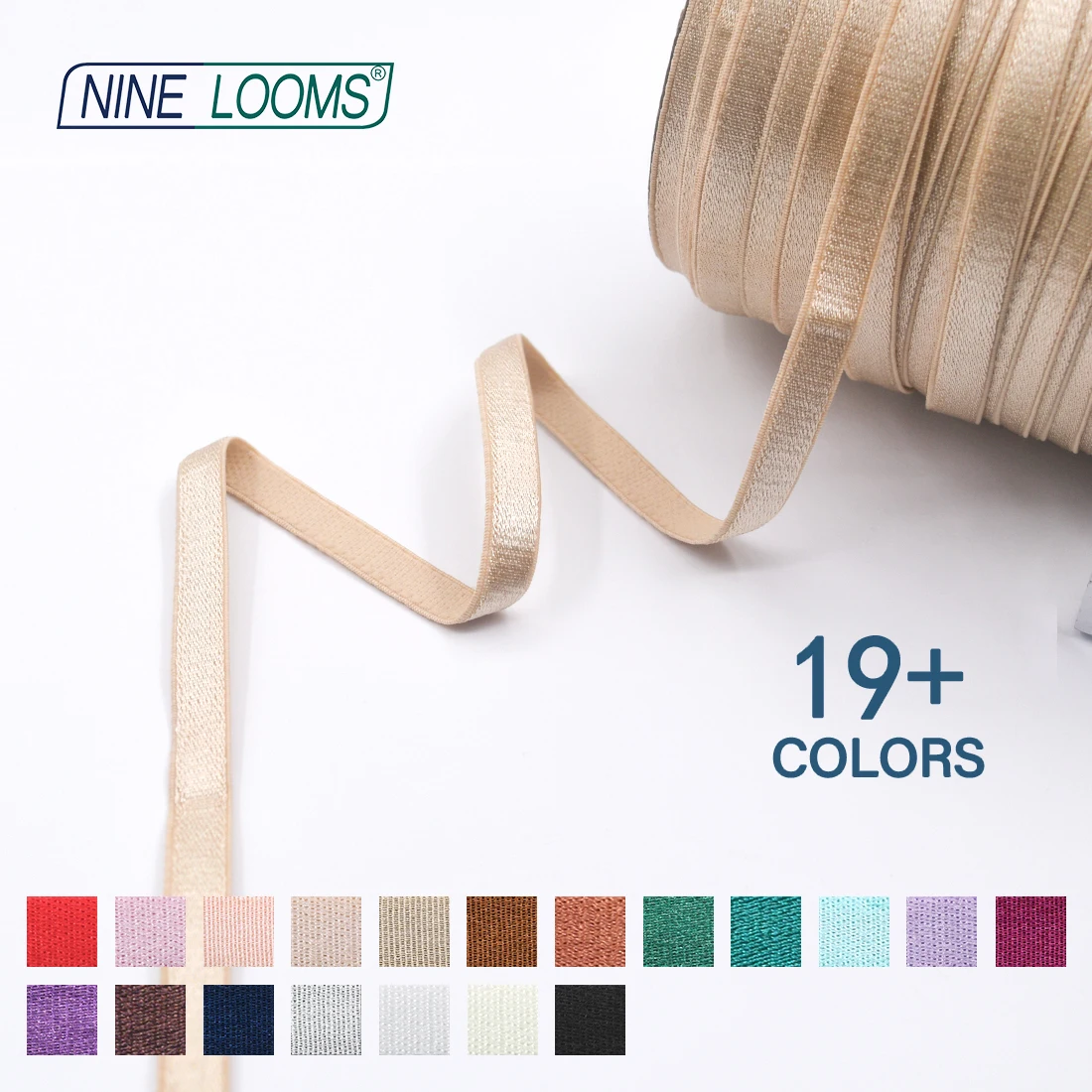 NINE LOOMS BH-Träger, elastisches Band, 3/8 Zoll, 10 mm, glänzendes Nylon-Schulterband, Unterwäsche, Dessous-Herstellung, Nähbesatz, 50, 100 Yard per Spule – Detail 8