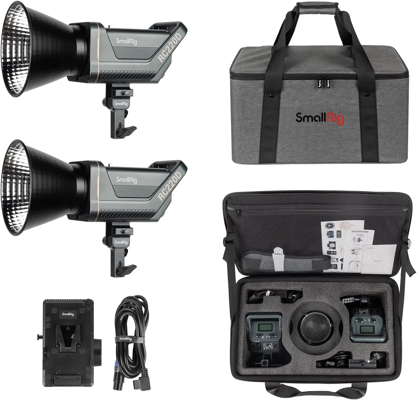 

SmallRig RC 220D 2-Pack LED Video Light Kit 98700 LUX, 9 Lighting Effects, App Control, Professional Studio Light-4009
