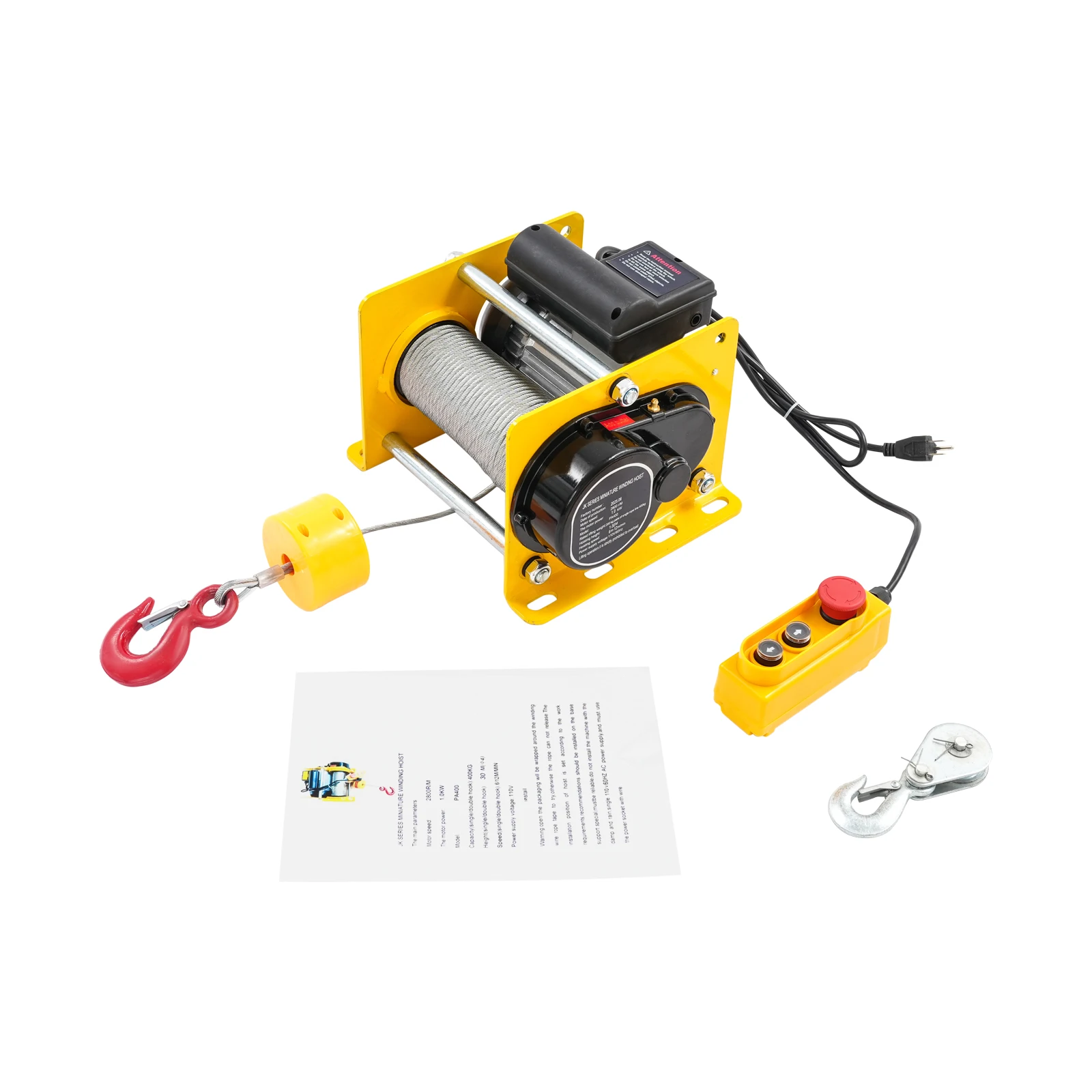 رافعة كهربائية، قوة 1 كيلو وات، سرعة 2800 دورة في الدقيقة، تحكم مريح لتركيب تكييف الهواء، تجديد المنزل، التعامل مع البضائع