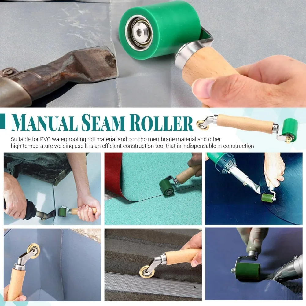 Silicone Sealant Seam Roller with Dual Bearings for Precision Pressing in Upholstery Flooring and Membrane Welding