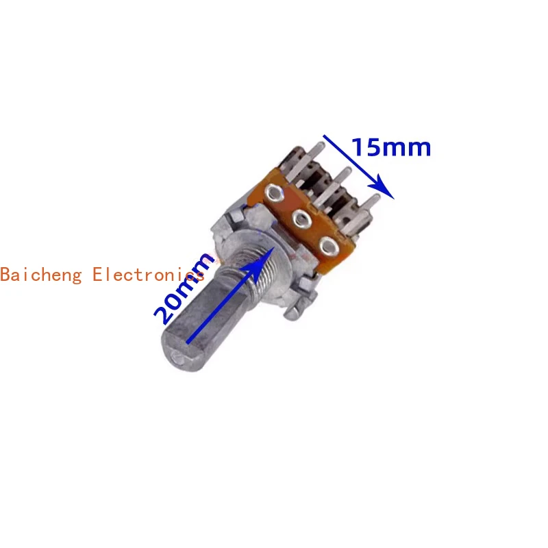 5PCS Potentiometer RK16 Dual 6-pin A50KX2 Amplifier Master Volume Adjustment 20 Half Axis