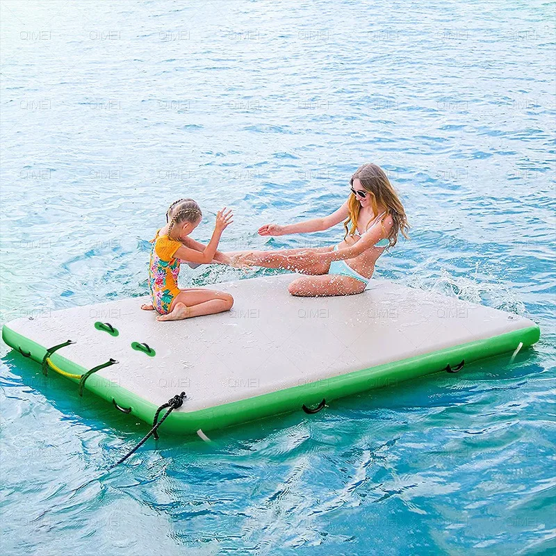 Inflatable floating platform, pier floating row, water yoga mat, water rest floating platform
