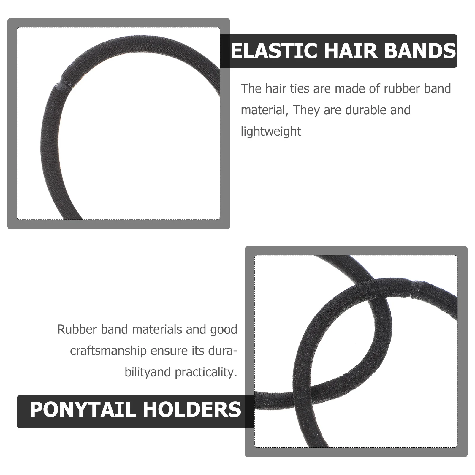 

100pcs High Elastic Hair Ties For Women Strong Hold Ponytail Holders Soft Non Damaging Stretchy Hair Bands Durable Rubber