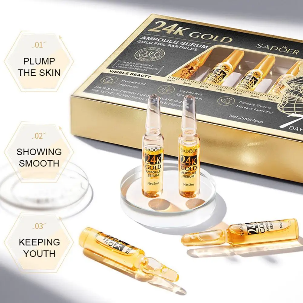 

Sadoer Skin Care Hyaluronic Acid Liquid Serum Facial Moisturizing Lifting Glow Up нити для подтяжки лица Serum 2ml*7Pcs
