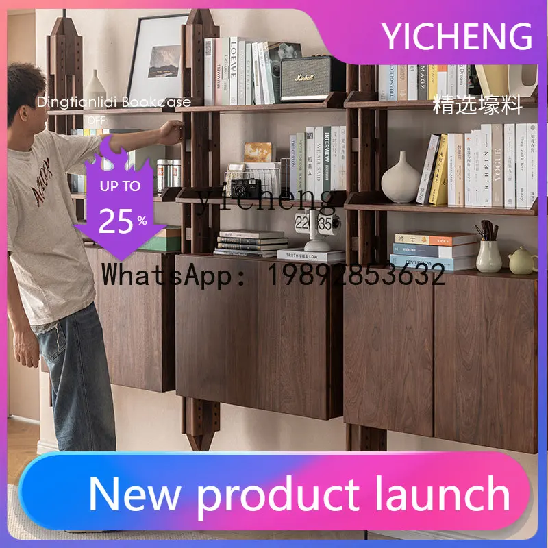 

H3-30 North American Black Walnut Solid Wood Shelf Bookshelf All Solid Wood Partition Shelf Entrance Shelf