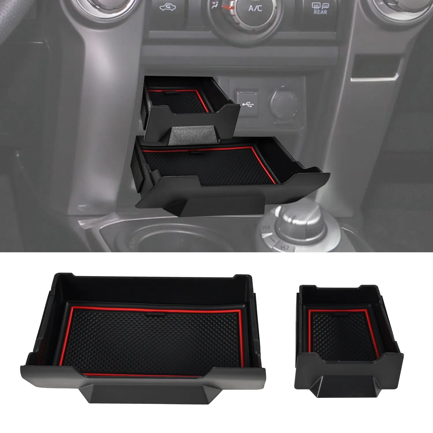 

Storage Drawer Console Armrest Box Storage Box Phone Holder Organizer Case Car Accessories For Toyota 4runner 2014 2015-2024