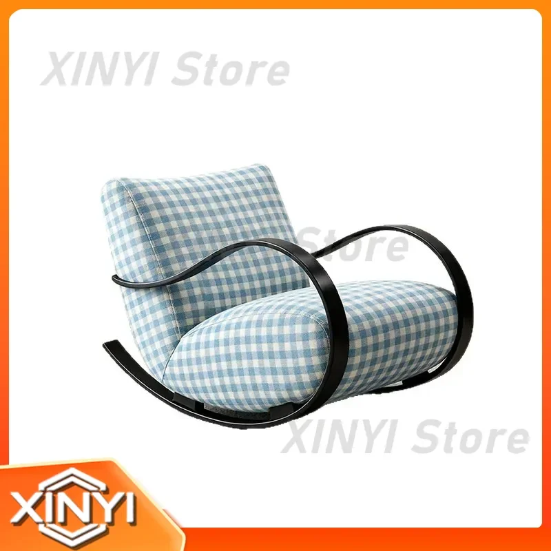 Bauhaus Simple Light Luxury Fabric Leisure Chair for Modern Living Room Balcony Homestay Designer Comfortable Lazy Rocking