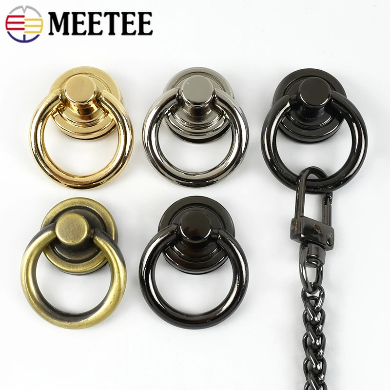 

4/10Pcs Meetee 20mm O Ring Buckle Bag Metal Side Clip Handbag Strap Screw Stud Rivet Keychain Phone Shell Connector Accessories