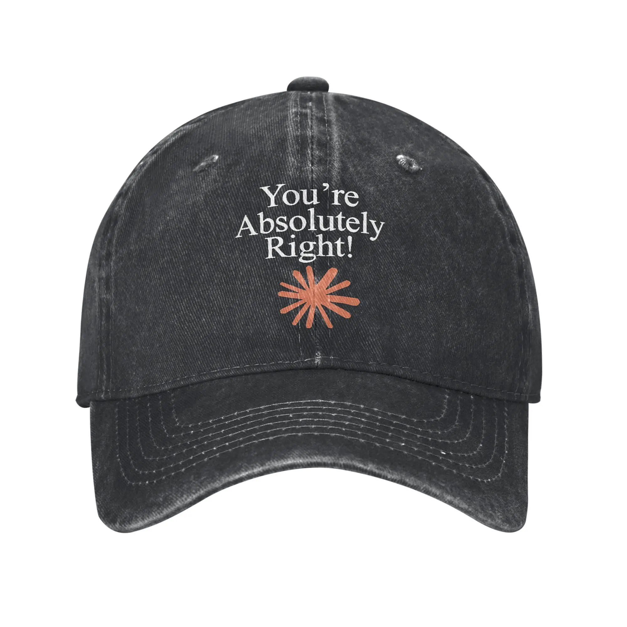 Claude Code You're Absolutely Right  Printed Caps For Unisex Cotton  Trucker Hat Causal Wear Baseball Cap Adjustable