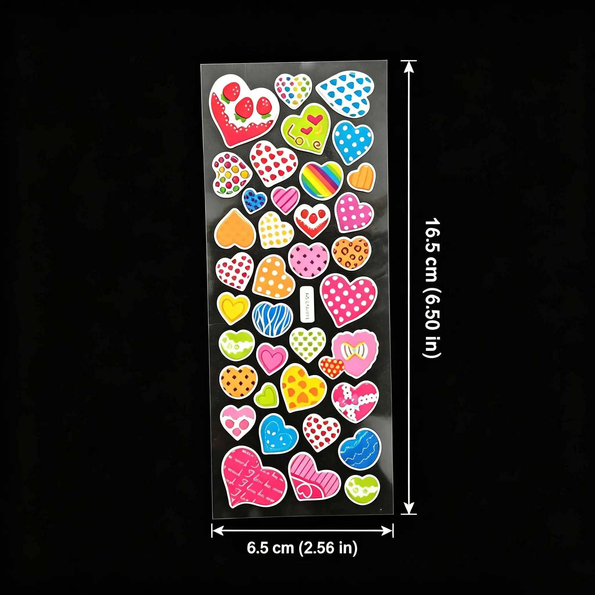 6 Sheets Sweet Heart Shape Bubble Stickers Multicolor Random Pattern Decals for Scrapbooking Album Planner Gift Packaging GYH