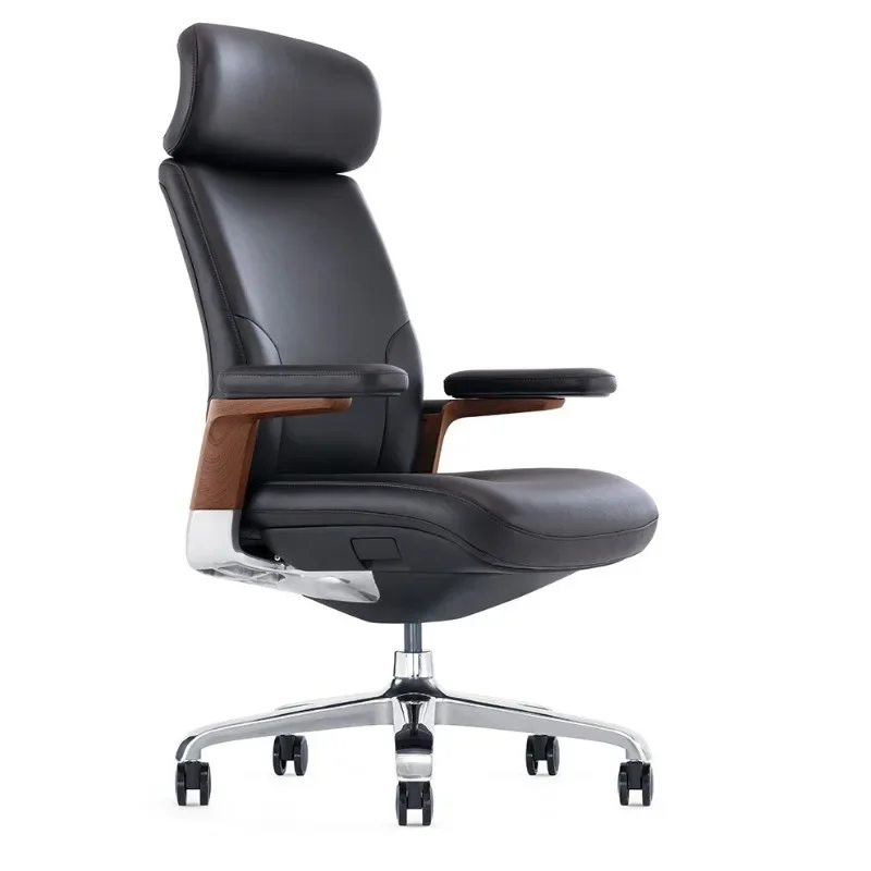 Leather Office Boss Chair Home Computer Swivel Chair, Ergonomic Sedentary Comfortable High Back Office Chair