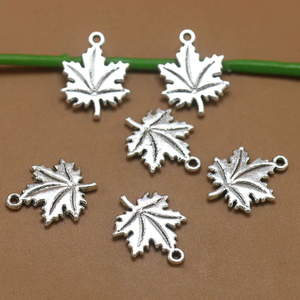 

20pcs Alloy Maple Leaf Pendant Charms DIY Jewelry Making Accessories for Necklace Bracelet ( Silver)