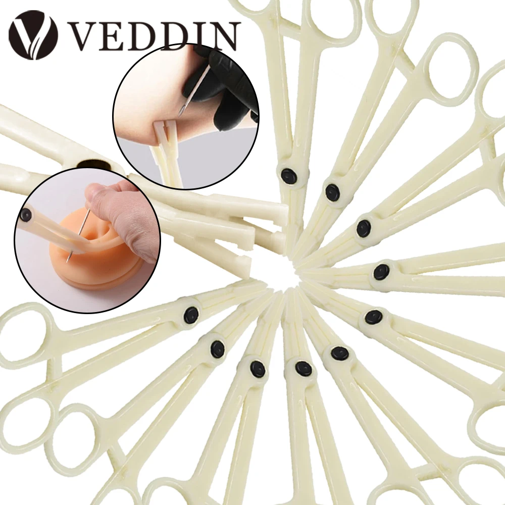 

50/25/15/5/1pcs Piercing Clamps Sterile Triangular Puncture Clamp Disposable Ear Nose Tongue Belly Piercing Plier Forceps Clamps