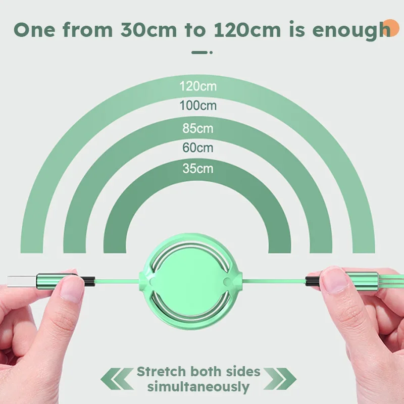 3 In 1 Retractable USB Cable Fast Charging Data Cord For Iphone Samsung Huawei Xiaomi Multi Port Multiple Charging Wire