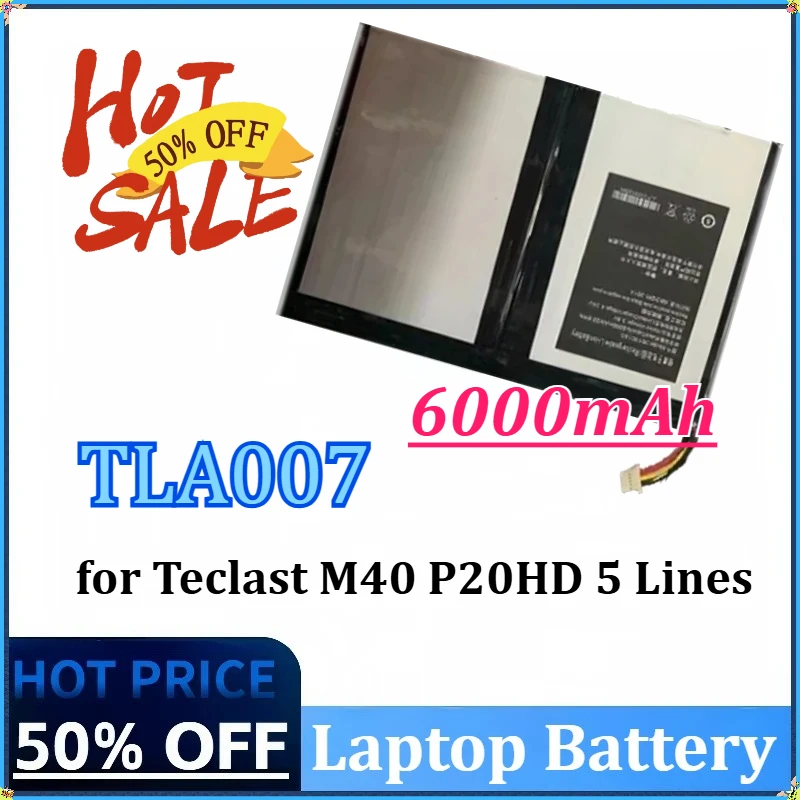 

Новый обновленный аккумулятор емкостью 6000 мАч, сменный резервный аккумулятор большой емкости для Teclast M40 P20HD, 5 линий аккумуляторов