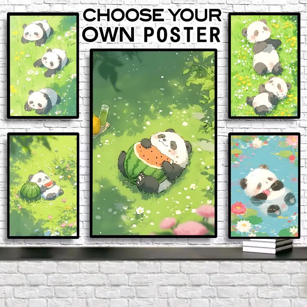 

The Panda Art Poster HD Anime Wall Art Poster Self-Adhesive Peel And Stick Canvas For Room Decor