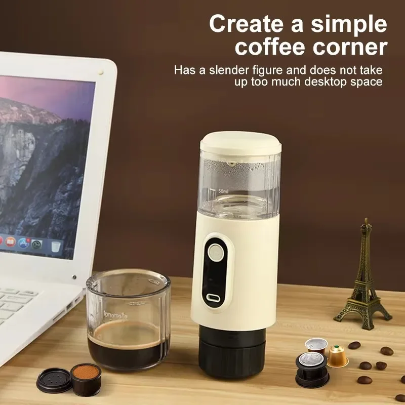 2024 NEW Wireless Small Portable Italian Coffee Machine Electric Concentrated Capsules Machine For Home Outdoor Fast Charge