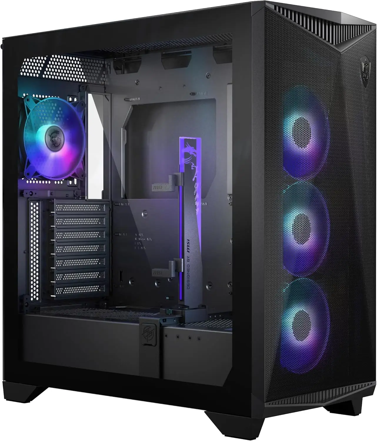 

MPG GUNGNIR 300R Airflow - Premium Mid-Tower Gaming PC Case - Tempered Glass Side Panel - ARGB 120mm Fans