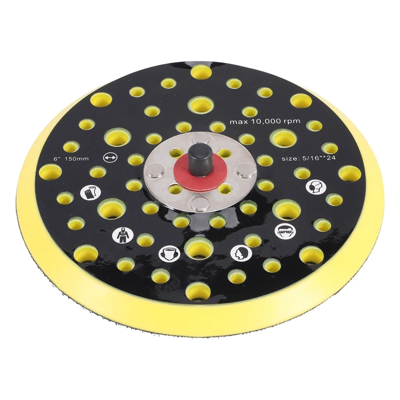 

150Mm 5/16 Thread 52 Hole Medium Density Random Orbital Sander Hook & Loop Backing Pad Compatible With Mirka CEROS DEROS