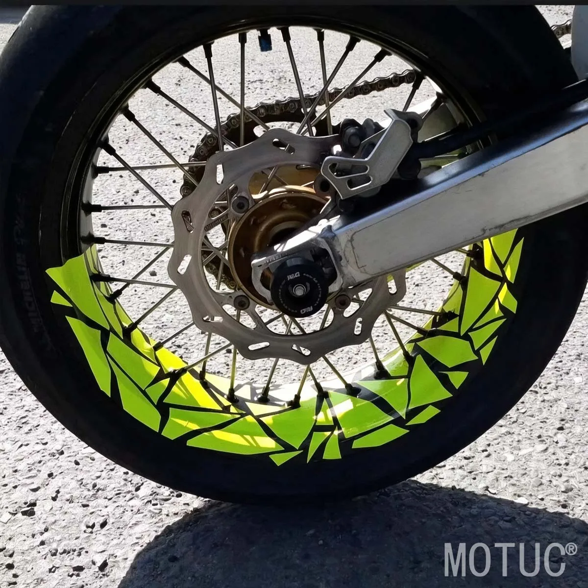 2D Flat Geometric Crack Reflective Vinyl Sticker 1Set, Waterproof UV Resistant, for Motorcycle Wheel Decor, Holiday Gift