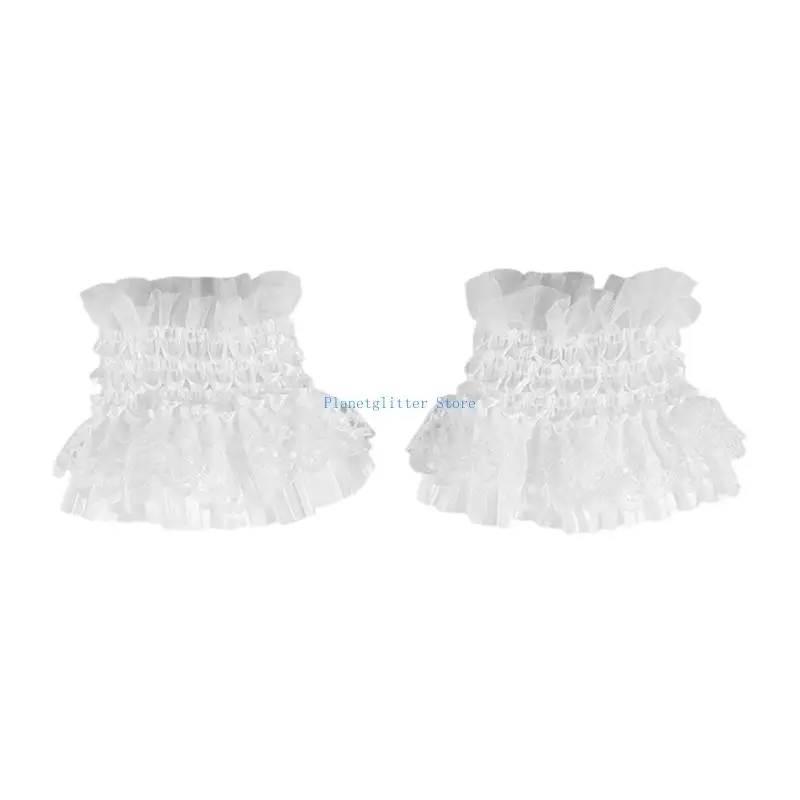 652B Trendy Lacy Wrist Cuffs For Nails Photography Lace Design Breathable Fabric