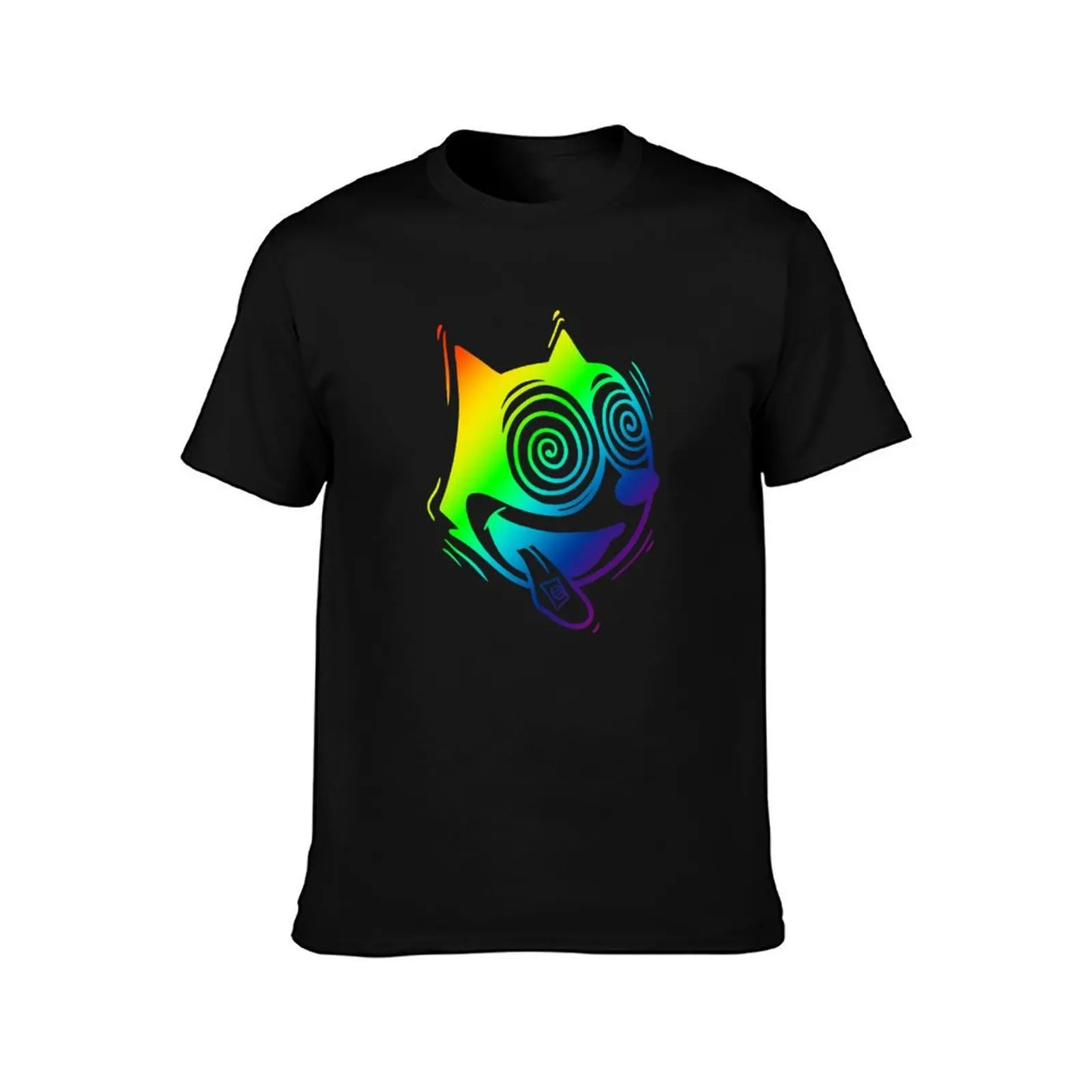 Trippy Felix (Rainbow) T-Shirt, Summer Casual Cotton Tee, Oversized Streetwear Tops, Vintage Graphic Print, Unisex Men Women
