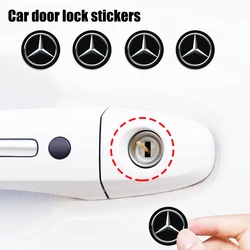 4Pcs Car Lock Stickers Keyhole Anti-blocking Protection Styling For Mercedes Benz B/C/E/S Class A Class C200L GLC GLK New CLA