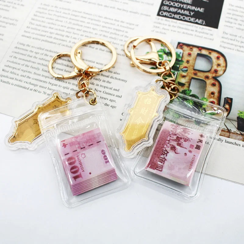 Simulation Banknote Pendant Dollar Key Ring Fortune Pendant