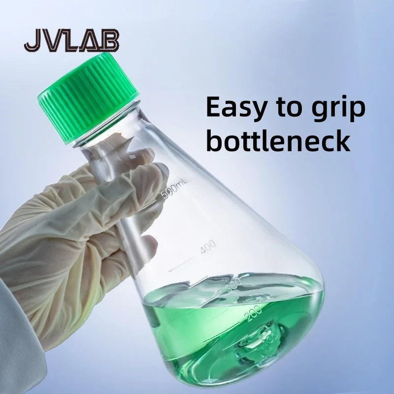 

Suspension Cell Culture Bottle Triangular Shake Bacterial Conical Flask 125ml-5L Sealing Cover Filter Membrane JVLAB