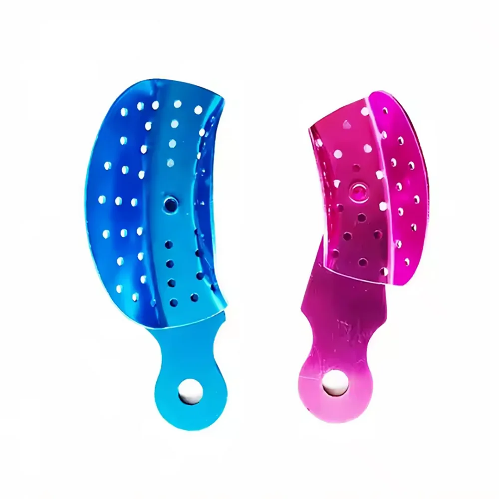 Dental Impression Tray Rotatable Adjustable Aluminum Tray Adult/child Autoclavable Impression Perforated Trays Oral Teeth Tools