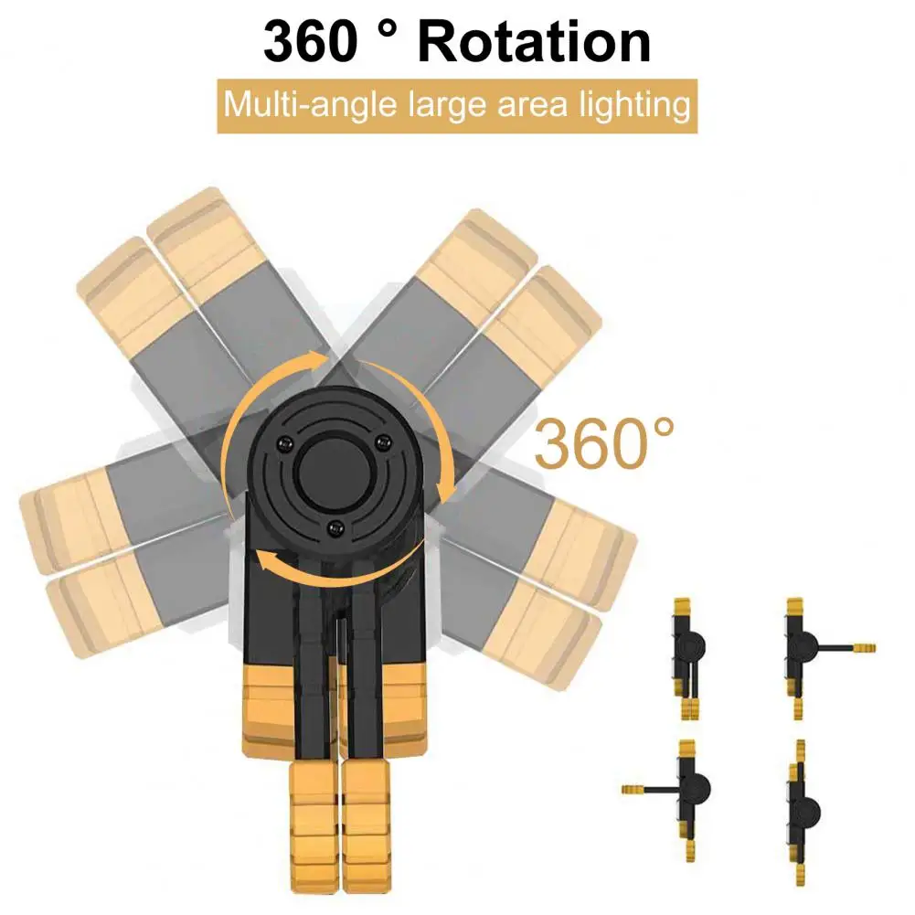 LED Work Light Super Bright Waterproof Folding LED Lamp with Rotation Stand Mini LED Torchlight with Bracket Camping Supplies